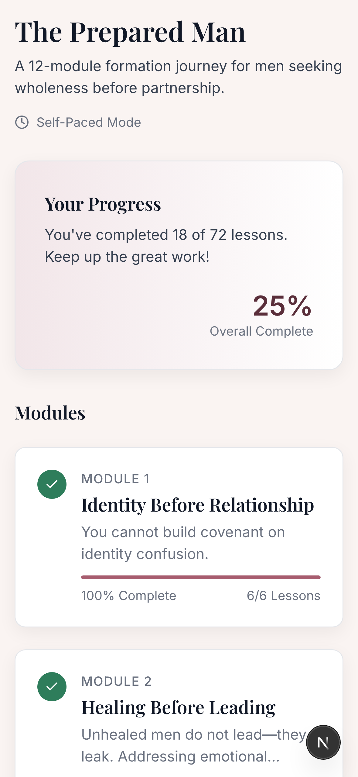 Mobile Course Experience